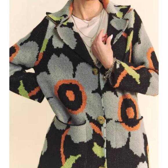 NEW DAVI & DANI floral button down cardigan in multi - Picture 5 of 6